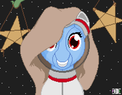 Size: 848x660 | Tagged: safe, artist:parallel black, derpibooru original, oc, oc only, oc:cuddlhu, badumsquish approved, clothing, pixel art, solo, space, space suit, stars, suit, tentacles