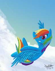 Size: 2550x3300 | Tagged: safe, artist:xenstroke, character:rainbow dash, female, flying, solo