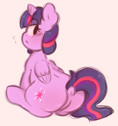 Size: 672x722 | Tagged: safe, artist:toroitimu, character:twilight sparkle, character:twilight sparkle (alicorn), species:alicorn, species:pony, dock, female, looking back, misleading thumbnail, plot, raised tail, solo, tail, twibutt