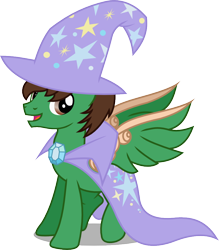 Size: 800x915 | Tagged: safe, artist:seahawk270, oc, oc only, oc:frost d. tart, species:alicorn, species:pony, accessory swap, alicorn oc, clothing, cosplay, costume, solo, trixie's cape, trixie's hat