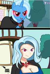 Size: 675x1000 | Tagged: safe, artist:caoscore, character:trixie, species:human, episode:magic duel, g4, my little pony: friendship is magic, alicorn amulet, breasts, busty trixie, cleavage, female, humanized