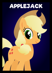 Size: 225x315 | Tagged: safe, artist:wingbeatpony, character:applejack, .svg available, card game, female, one night in ponyville, solo, svg, text, vector