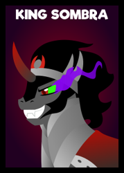 Size: 225x315 | Tagged: safe, artist:wingbeatpony, character:king sombra, .svg available, card game, male, one night in ponyville, solo, svg, text, vector