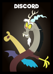 Size: 225x315 | Tagged: safe, artist:wingbeatpony, character:discord, .svg available, card game, male, one night in ponyville, solo, svg, text, vector