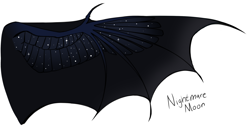 Size: 1280x666 | Tagged: safe, artist:jellybeanbullet, character:nightmare moon, character:princess luna, ambiguous gender, bat wings, headcanon, reference sheet, simple background, solo, spread wings, stars, white background, wing claws, wings