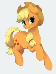 Size: 900x1200 | Tagged: safe, artist:ayahana, character:applejack, species:earth pony, species:pony, blushing, female, mare, simple background, solo, white background