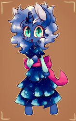 Size: 3396x5360 | Tagged: safe, artist:bloodatius, character:princess luna, species:anthro, species:unguligrade anthro, clothing, dress, female, filly, solo, woona