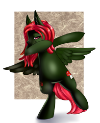 Size: 2971x3649 | Tagged: safe, artist:theneithervoid, oc, oc only, oc:maya heartstrings, species:pegasus, species:pony, commission, cutie mark, dab, dancing, dreadlocks, high res, smiling, solo, wings, ych result