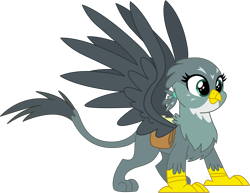Size: 2119x1638 | Tagged: safe, artist:sonofaskywalker, character:gabby, species:griffon, episode:the fault in our cutie marks, g4, my little pony: friendship is magic, cute, female, gabbybetes, mailbag, simple background, solo, transparent background, vector