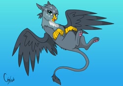 Size: 1024x715 | Tagged: safe, artist:colourstrike, character:gabby, species:griffon, episode:the fault in our cutie marks, g4, my little pony: friendship is magic, eared griffon, female, simple background, solo, spread wings, wings