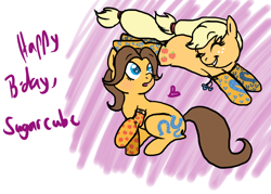 Size: 850x610 | Tagged: safe, artist:enigmaticfrustration, character:applejack, character:toffee