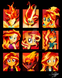 Size: 800x1000 | Tagged: safe, artist:ii-art, character:daydream shimmer, character:sunset satan, character:sunset shimmer, species:pony, equestria girls:friendship games, equestria girls:legend of everfree, equestria girls:rainbow rocks, g4, my little pony: equestria girls, my little pony:equestria girls, clothing, crystal gala, crystal guardian, daydream shimmer, demon, fiery shimmer, fiery wings, fire, mane of fire, multeity, ponied up, shimmerstorm, shirt design, sleeveless, sunset phoenix, sunset satan, this will end in fire, watermark