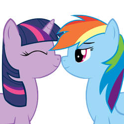 Size: 5000x5000 | Tagged: safe, artist:somepony, character:rainbow dash, character:twilight sparkle, species:pegasus, species:pony, species:unicorn, ship:twidash, absurd resolution, boop, female, lesbian, mare, noseboop, profile, shipping, simple background, transparent background, vector