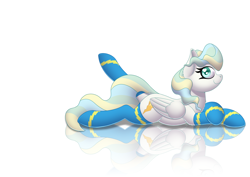 Size: 4092x2893 | Tagged: safe, artist:scramjet747, character:vapor trail, species:pegasus, species:pony, episode:top bolt, g4, my little pony: friendship is magic, clothing, colored pupils, crossed hooves, cute, female, heart eyes, leg in air, looking at you, lying down, mare, prone, reflection, simple background, smiling, socks, solo, sploot, stockings, vaporbetes, white background, wingding eyes, wonderbolts stockings