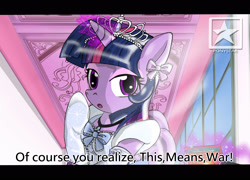 Size: 2500x1800 | Tagged: safe, artist:avchonline, character:twilight sparkle, character:twilight sparkle (alicorn), species:alicorn, species:pony, bipedal, bow, canterlot royal ballet academy, clothing, dress, evening gloves, eyeshadow, female, gloves, jewelry, magic, makeup, necklace, ribbon, semi-anthro, solo, telekinesis, tiara