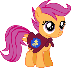 Size: 280x266 | Tagged: safe, artist:darktailsko, character:scootaloo, species:pegasus, species:pony, cape, clothing, cmc cape, fan game, female, filly, hasbro, rpg maker, rpg maker vx ace, simple background, solo, the town that feared nightfall, transparent background, vx ace