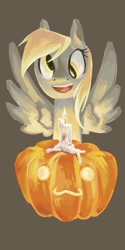 Size: 1000x2000 | Tagged: safe, artist:my-magic-dream, character:derpy hooves, species:pegasus, species:pony, female, halloween, jack-o-lantern, mare, solo