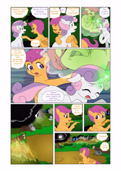 Size: 5784x8176 | Tagged: safe, artist:jeremy3, character:apple bloom, character:scootaloo, character:sweetie belle, species:pegasus, species:pony, comic:everfree, absurd resolution, comic, cutie mark crusaders