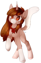 Size: 1154x1759 | Tagged: safe, artist:doekitty, oc, oc only, species:pony, species:unicorn, cat tail, female, mare, simple background, solo, transparent background