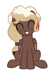 Size: 3000x4000 | Tagged: safe, artist:besttubahorse, oc, oc only, oc:sweet mocha, species:pegasus, species:pony, absurd resolution, cute, freckles, looking at you, mochabetes, simple background, sitting, smiling, solo, transparent background, vector