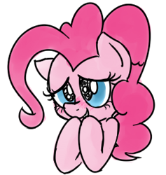 Size: 261x275 | Tagged: safe, artist:mang, character:pinkie pie, blushing, cute, embarrassed, female, shy, simple background, smiling, solo, white background