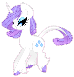 Size: 1017x1067 | Tagged: safe, artist:euphoriapony, character:rarity, species:classical unicorn, colored hooves, female, leonine tail, lidded eyes, outline, simple background, smiling, solo, transparent background, unshorn fetlocks