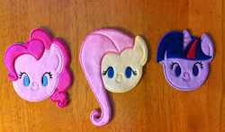 Size: 1280x753 | Tagged: safe, artist:planetplush, character:fluttershy, character:pinkie pie, character:twilight sparkle, irl, minky, patch, photo