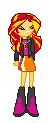 Size: 48x123 | Tagged: safe, artist:toonalexsora007, character:sunset shimmer, my little pony:equestria girls, animated, boots, clothing, female, gif, good trick, high heel boots, loop, marvel vs capcom, mugen, pixel art, simple background, skirt, solo, spinning, sprite, transparent background, you spin me right round