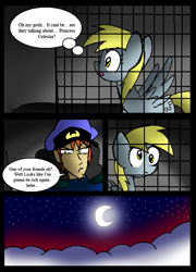 Size: 571x791 | Tagged: safe, artist:neoncabaret, character:derpy hooves, species:human, species:pegasus, species:pony, comic:derpy's wish, comic, female, grimdark series, grotesque series, mare, moon, police officer, thought bubble