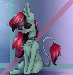 Size: 837x851 | Tagged: safe, artist:emily-826, oc, oc only, species:earth pony, species:pony, choker, solo, spiked choker
