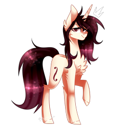 Size: 2142x2352 | Tagged: safe, artist:huirou, oc, oc only, species:pony, species:unicorn, female, high res, mare, raised hoof, simple background, solo, transparent background