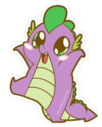 Size: 700x874 | Tagged: safe, artist:coggler, artist:frog&cog, artist:gopherfrog, character:spike, species:dragon, chubbie, blushing, cute, male, simple background, solo, spikabetes, transparent background