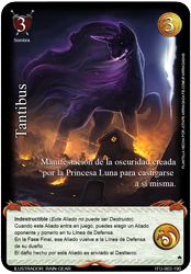 Size: 709x1016 | Tagged: safe, artist:rain-gear, edit, character:tantabus, episode:do princesses dream of magic sheep?, card, card game, epic, fire, mitos y leyendas tcg, myths and legends tcg, spanish, tcg, trading card, trading card edit, trading card game, translated in the comments