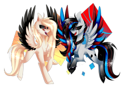 Size: 3186x2218 | Tagged: safe, artist:huirou, artist:underdise, oc, oc only, oc:huirou lazuli, species:pegasus, species:pony, black sclera, colored wings, female, high res, mare, multicolored wings, necktie, simple background, spiked wristband, tongue out, transparent background, wristband