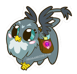 Size: 600x575 | Tagged: safe, artist:coggler, artist:frog&cog, artist:gopherfrog, character:gabby, species:griffon, chubbie, blushing, female, simple background, solo, spread wings, wings