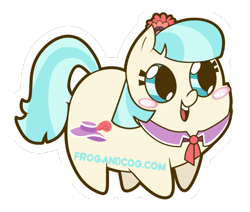 Size: 560x475 | Tagged: safe, artist:coggler, artist:frog&cog, artist:gopherfrog, character:coco pommel, chubbie, blushing, female, open mouth, simple background, smiling, solo, transparent background