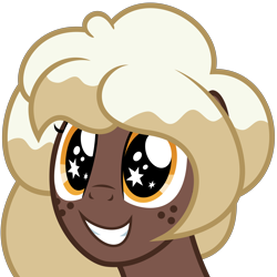 Size: 7000x7000 | Tagged: safe, artist:besttubahorse, oc, oc only, oc:sweet mocha, absurd resolution, cute, female, freckles, happy, mochabetes, simple background, smiling, solo, starry eyes, transparent background, vector, wingding eyes