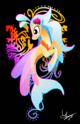 Size: 800x1236 | Tagged: safe, artist:ii-art, character:princess skystar, species:seapony (g4), g4, my little pony: the movie (2017), black background, cute, female, shirt design, simple background, skyabetes, solo