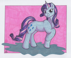 Size: 2734x2240 | Tagged: safe, artist:stormblaze-pegasus, character:sparkler (g1), g1, female, g1 to g4, generation leap, solo, traditional art
