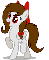Size: 3500x4256 | Tagged: safe, artist:rsa.fim, oc, oc only, oc:whisper hope, species:pegasus, species:pony, absurd resolution, bow, derp, female, mexican, red eyes, ribbon, simple background, smiling, solo, transparent background, vector