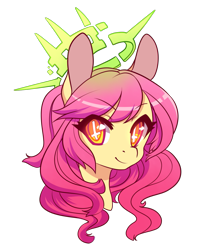 Size: 1039x1264 | Tagged: safe, artist:lolopan, oc, oc only, species:earth pony, species:pony, bust, halo, portrait, smiling, solo