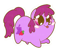 Size: 645x560 | Tagged: safe, artist:coggler, artist:frog&cog, artist:gopherfrog, character:berry punch, character:berryshine, chubbie, blushing, female, simple background, solo, tongue out, transparent background