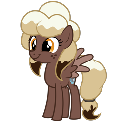 Size: 7000x7000 | Tagged: safe, artist:besttubahorse, oc, oc only, oc:sweet mocha, species:pegasus, species:pony, absurd resolution, alternate hairstyle, cutie mark, female, freckles, simple background, smiling, solo, teenager, transparent background, vector, younger