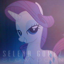 Size: 800x800 | Tagged: safe, artist:penguinsn1fan, artist:tim015, character:rarity, cover, female, parody, selena gomez, solo