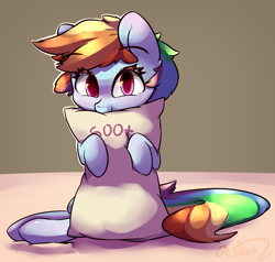 Size: 4054x3852 | Tagged: safe, artist:bloodatius, character:rainbow dash, species:pegasus, species:pony, absurd resolution, blushing, brown background, cute, dashabetes, eyelashes, female, hug, looking at you, mare, milestone, pillow, pillow hug, simple background, sitting, smiling, solo