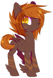 Size: 457x661 | Tagged: safe, artist:sorasku, oc, oc only, species:pegasus, species:pony, colored pupils, female, mare, one eye closed, simple background, smiling, solo, transparent background, winged hooves, wink