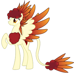Size: 7000x7000 | Tagged: safe, artist:besttubahorse, oc, oc only, oc:chimie changa, absurd resolution, female, height difference, hybrid, pegaphoenix, simple background, transparent background, vector