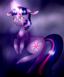 Size: 1000x1200 | Tagged: safe, artist:cinnamonsparx, character:twilight sparkle, species:pony, crying, curved horn, female, magic, solo