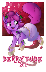 Size: 600x927 | Tagged: safe, artist:jorobro, character:berry punch, character:berryshine, species:earth pony, species:pony, abstract background, berrytube, clothing, female, mare, simple background, solo, toga, white background