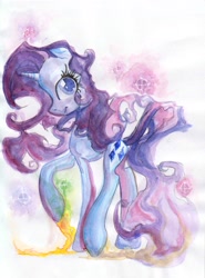 Size: 1229x1662 | Tagged: safe, artist:my-magic-dream, character:rarity, species:pony, species:unicorn, female, looking at you, mare, solo, traditional art, watercolor painting